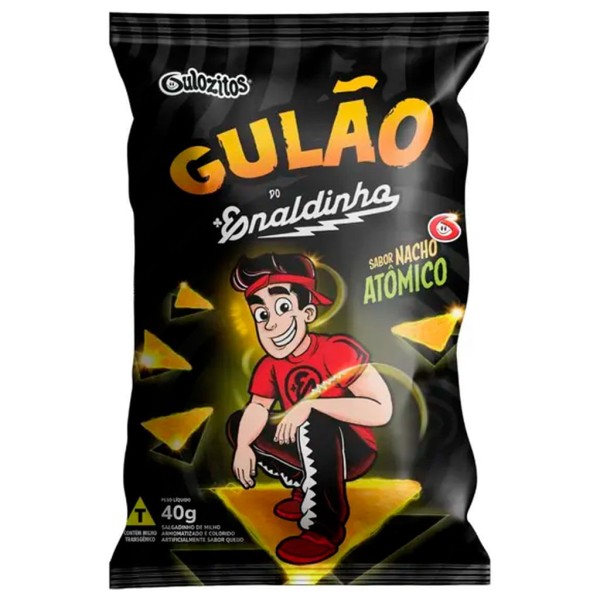 Salgadinho Queijo Nacho Atômico Gulão do Enaldinho 40g - Gulozitos