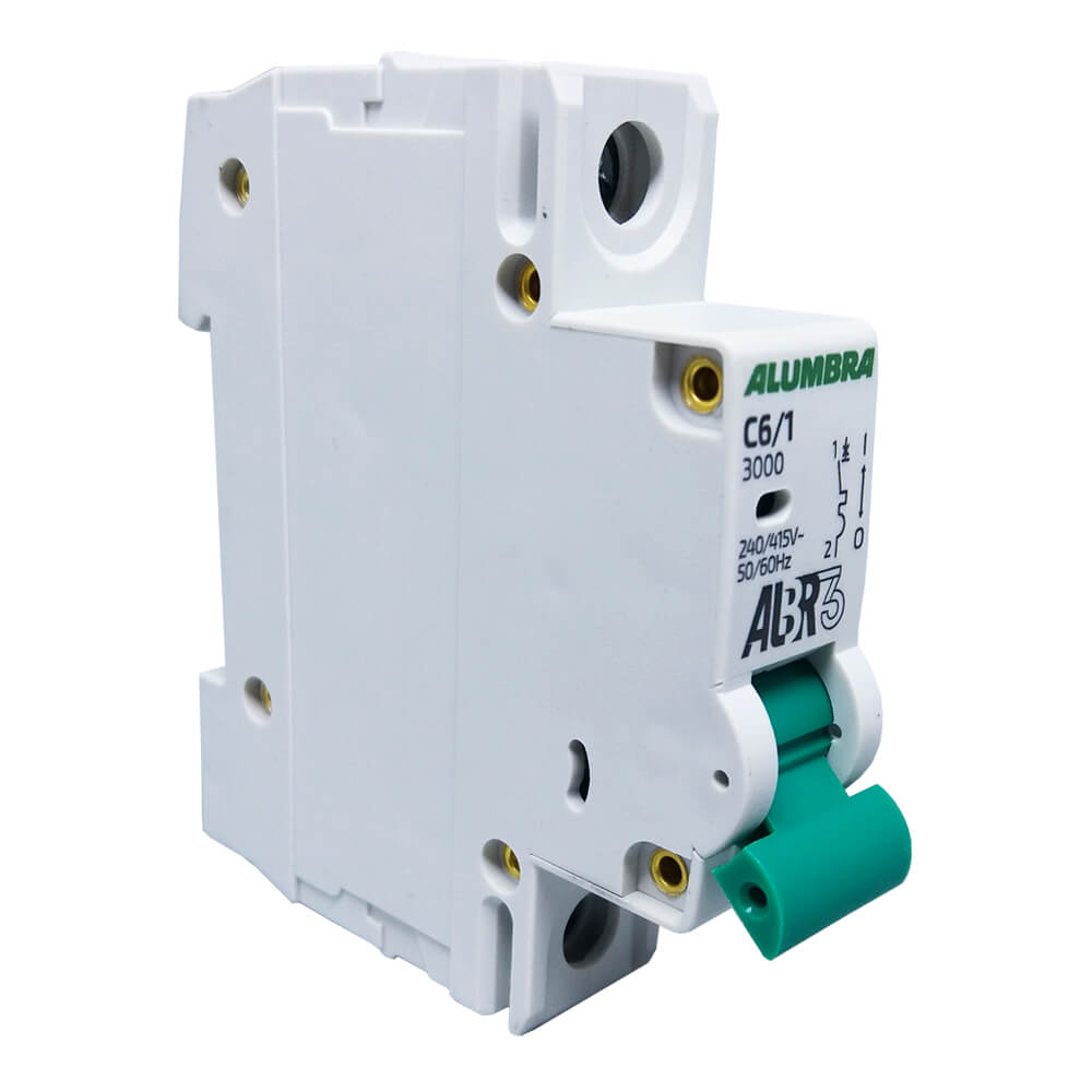 Disjuntor Unipolar Alumbra C6/1 ALBR3 Curva C 3kA 6A
