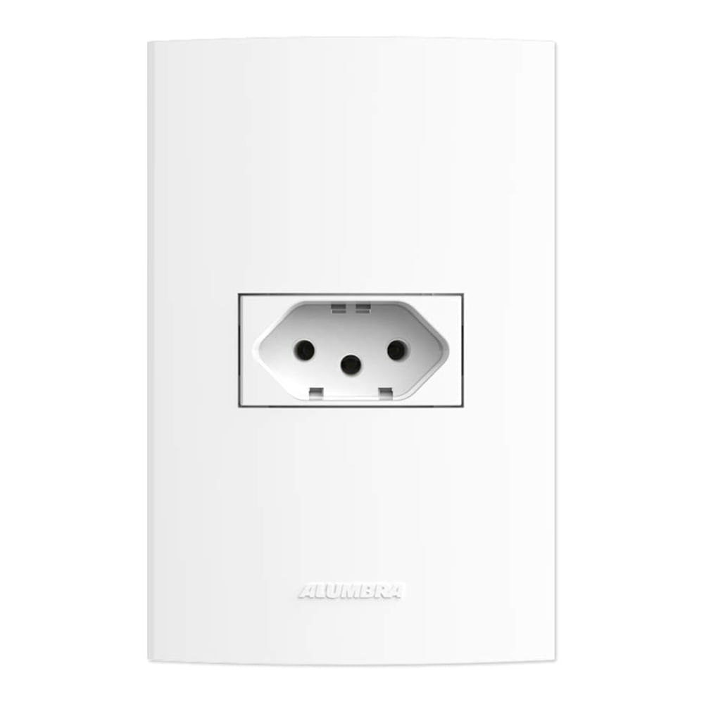 Encontraproduto.com.br - Conjunto 1 Tomada 2P T 10A 250V~ Com Placa 4x2 Linha Inova Pro Branco Alumbra