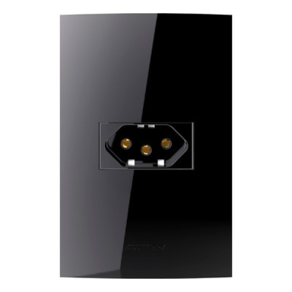Encontraproduto.com.br - Conjunto 1 Tomada 2P T 10A 250V~ Com Placa 4x2 Linha Inova Pro Branco Alumbra