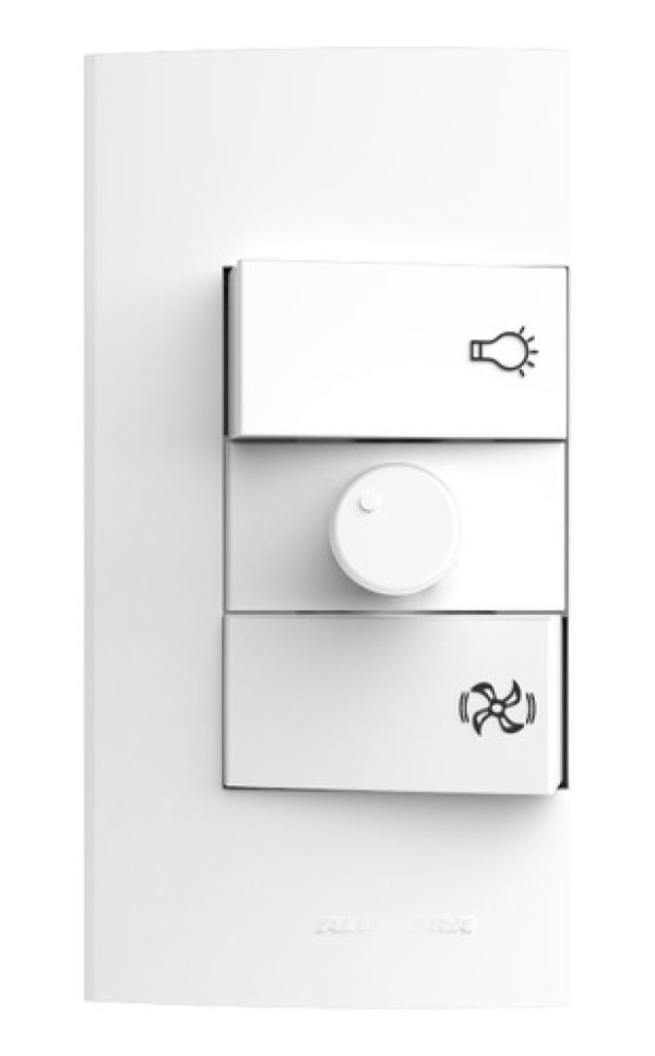 Encontraproduto.com.br - Placa 4x2 Com Controle De Ventilador Bivolt Branca Inova Pro Alumbra