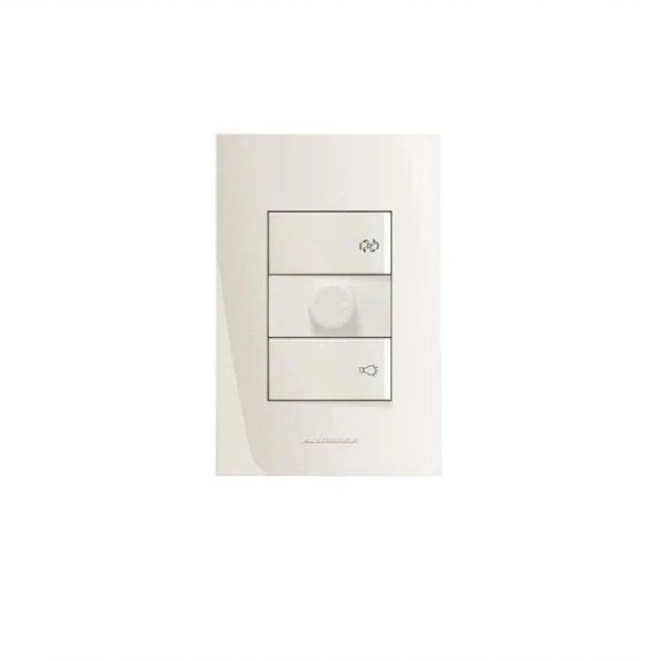 Encontraproduto.com.br - Placa 4x2 Com Controle De Ventilador Bivolt Branca Inova Pro Alumbra