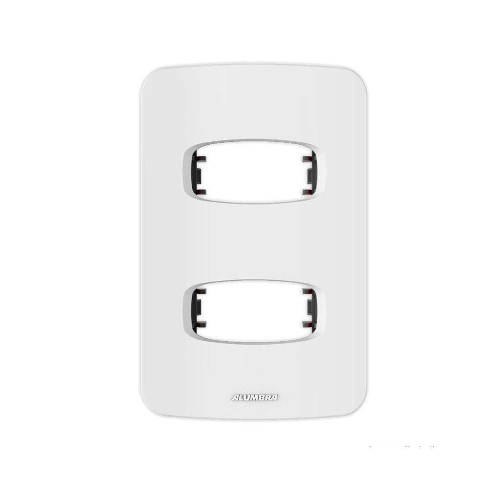 Encontraproduto.com.br - Placa 2 Postos Separados 4x2 com Suporte Branca Gracia