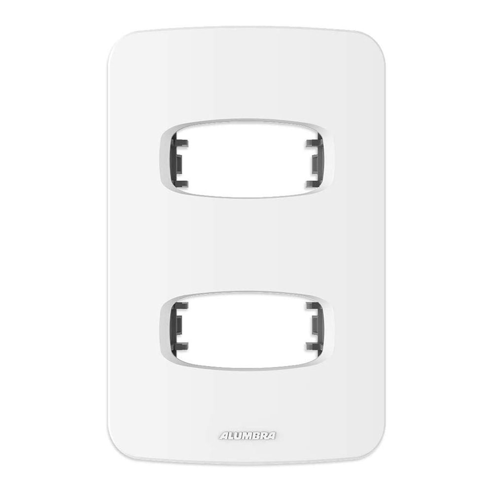 Encontraproduto.com.br - Placa 2 Postos Separados 4x2 com Suporte Branca Gracia