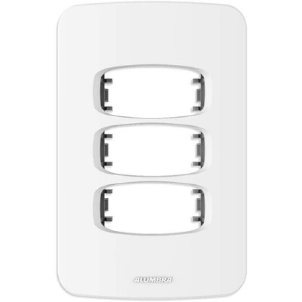 Placa 3 Módulos Com Suporte Gracia 4x2 Branco Alumbra