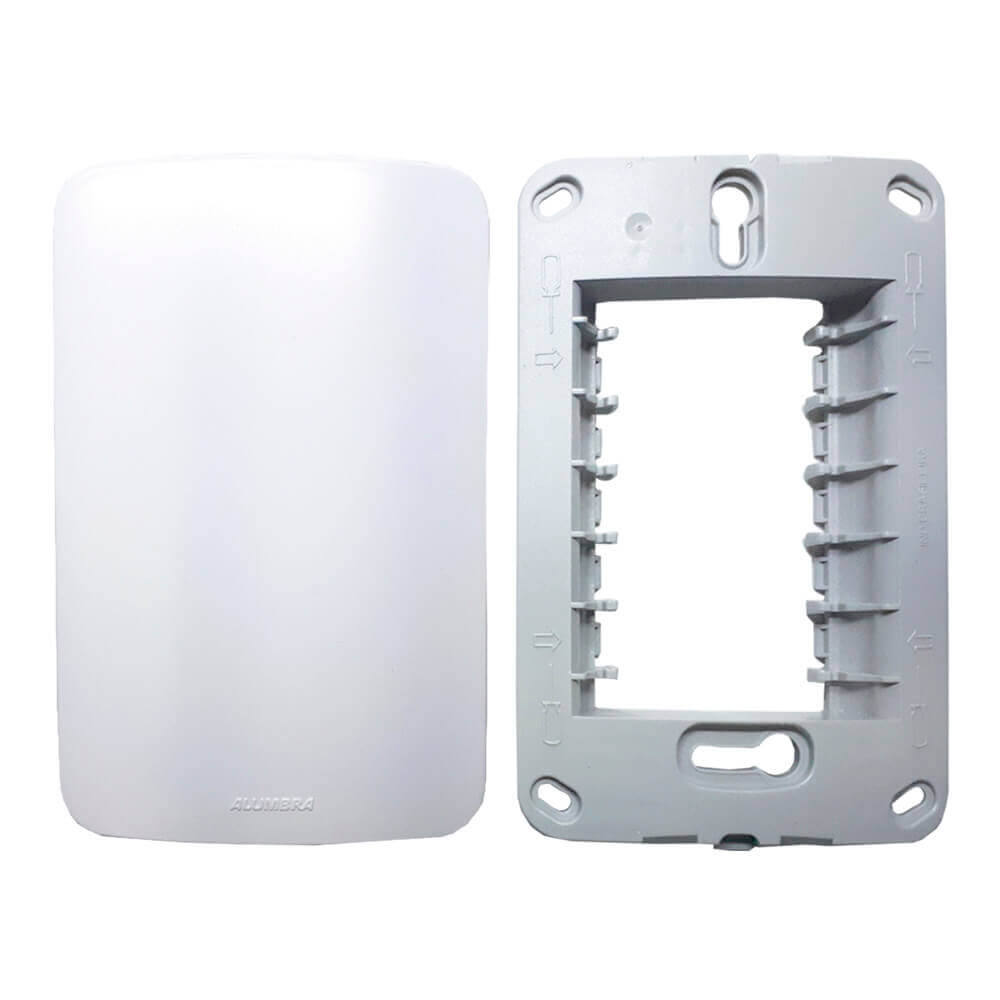 Encontraproduto.com.br - Placa Cega Com Suporte Linha Gracia 4x2 Branco Alumbra