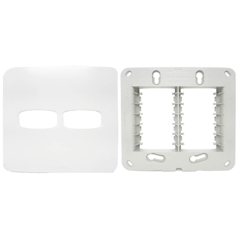 Encontraproduto.com.br - Placa 2 Postos Separados 4x4 com Suporte Branca Gracia