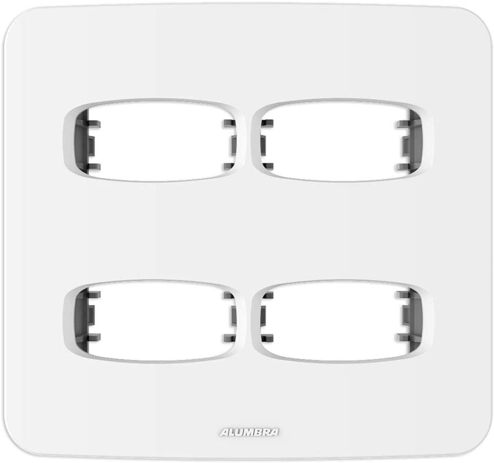 Encontraproduto.com.br - Placa 4 Módulos Com Suporte Gracia 4x4 Branco Alumbra