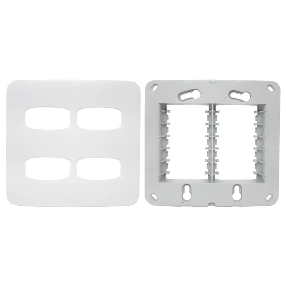 Encontraproduto.com.br - Placa 4 Módulos Com Suporte Gracia 4x4 Branco Alumbra