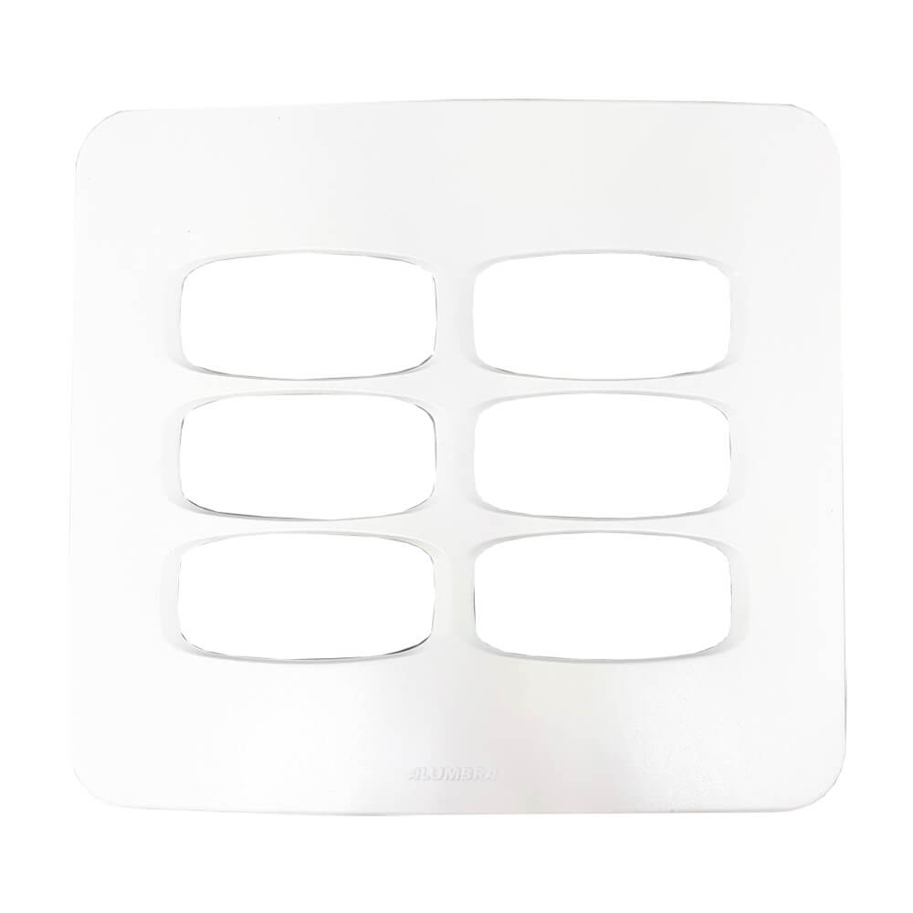 Encontraproduto.com.br - Placa para 6 Modulo Alumbra 4X4 com Suporte Branca