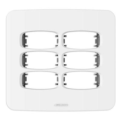 Encontraproduto.com.br - Placa para 6 Modulo Alumbra 4X4 com Suporte Branca
