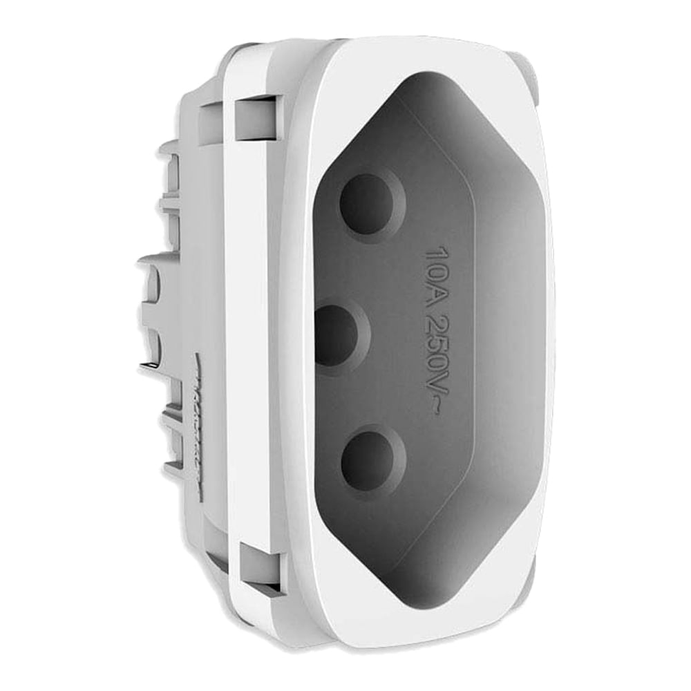 Encontraproduto.com.br - Tomada 2p T 10a Gracia Branco Alumbra