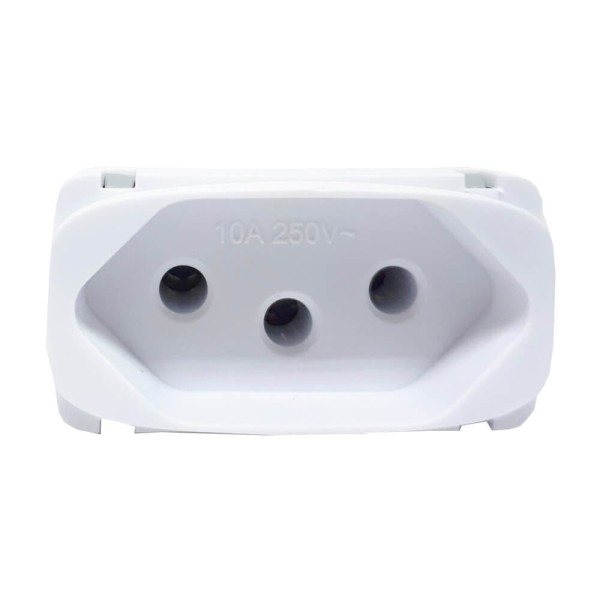 Encontraproduto.com.br - Tomada 2p T 10a Gracia Branco Alumbra