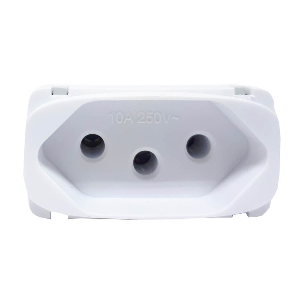 Encontraproduto.com.br - Tomada 2p T 10a Gracia Branco Alumbra