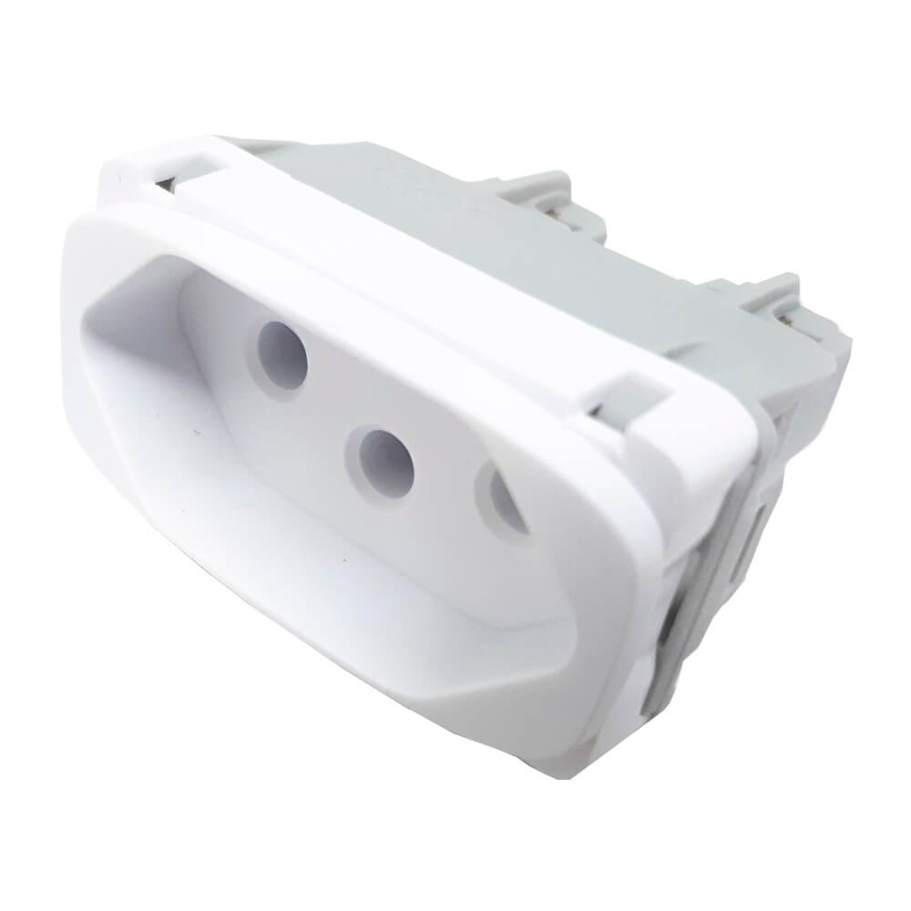 Encontraproduto.com.br - Tomada 2p T 10a Gracia Branco Alumbra