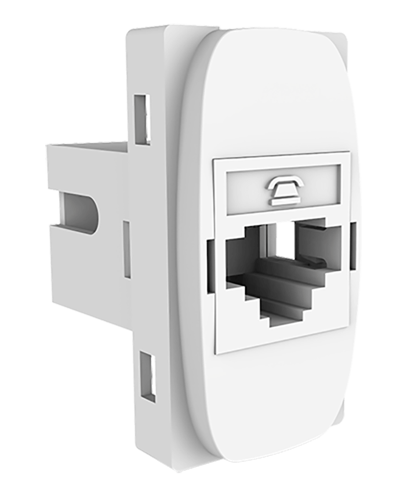 Módulo Tomada para Telefone RJ11 4 Fios Branca Gracia