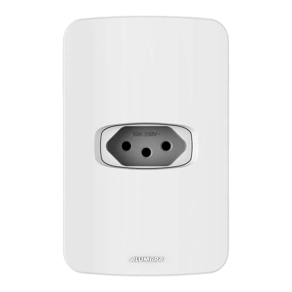 Encontraproduto.com.br - Conjunto 1 Tomada 10A 250V~ Linha Gracia 4x2cm  Branco Alumbra