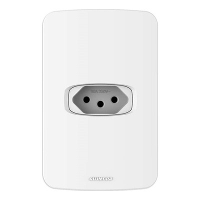 Encontraproduto.com.br - Conjunto 1 Tomada 10A 250V~ Linha Gracia 4x2cm  Branco Alumbra