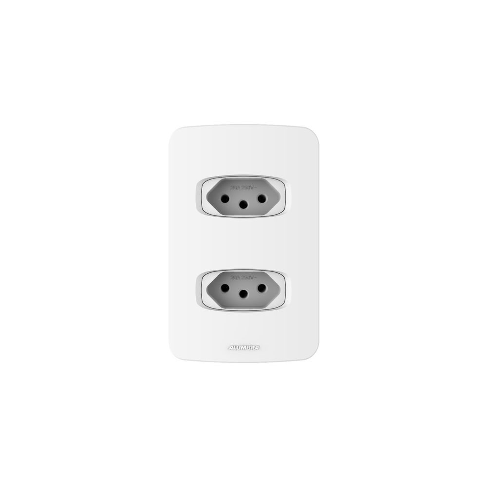 Encontraproduto.com.br - Conjunto 2 Tomada 20A 250V~ 4x2 Linha Gracia Branco Alumbra