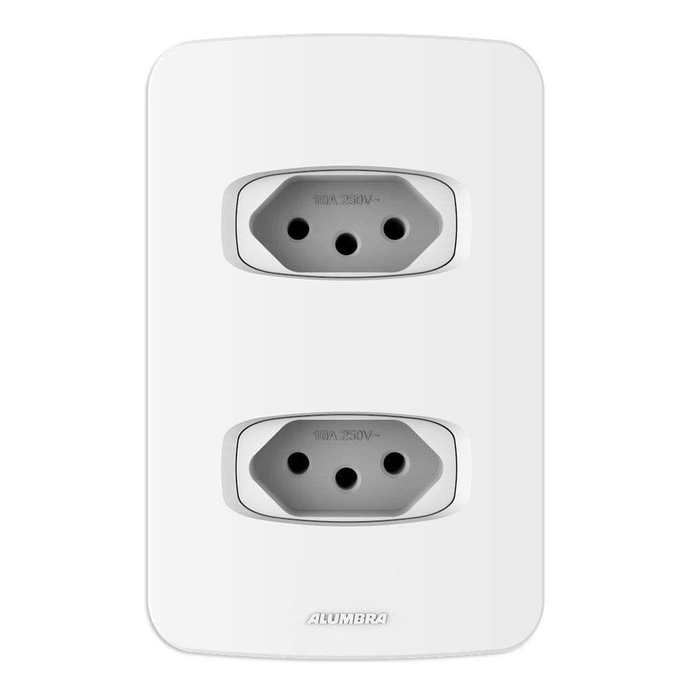 Encontraproduto.com.br - Conjunto 2 Tomada 20A 250V~ 4x2 Linha Gracia Branco Alumbra
