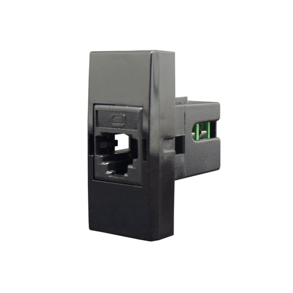 Encontraproduto.com.br - Módulo Tomada Telefone 4P Rj11 Black Piano Inova Pro Class Alumbra