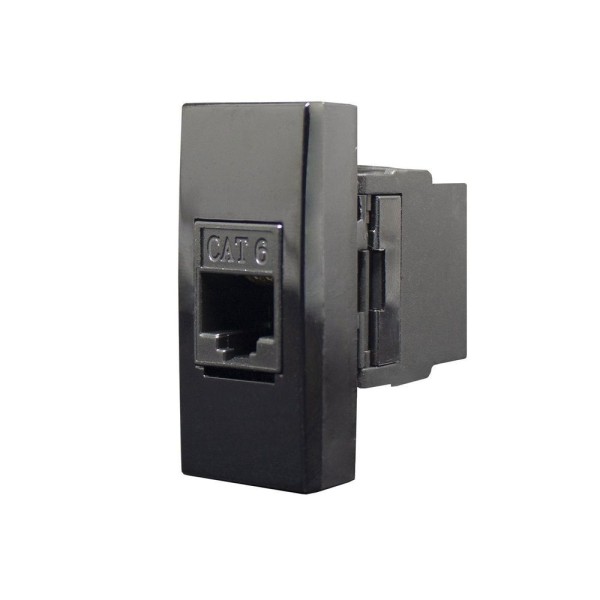 Encontraproduto.com.br - Tomada Rj45 Cat 6e Preto Inova Pro Black Piano Alumbra