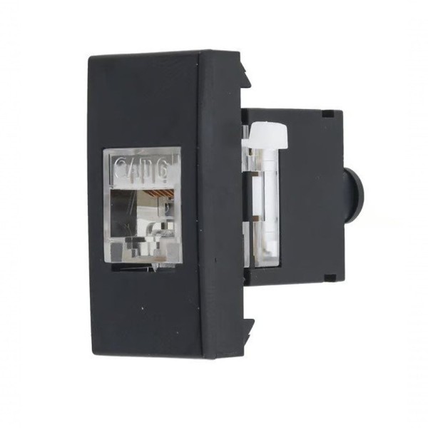 Encontraproduto.com.br - Tomada Rj45 Cat 6e Preto Inova Pro Black Piano Alumbra