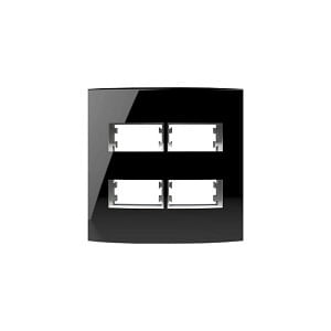Encontraproduto.com.br - Placa 4X4 Para 4 Módulos Separados Com Suporte Black Piano Inova Pro Class Alumbra
