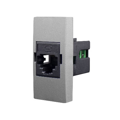 Encontraproduto.com.br - Módulo Tomada Telefone 4P Rj11 Titanium Inova Pro Class Alumbra