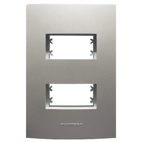 Encontraproduto.com.br - Placa 4x2 Para 2 Módulos Com Suporte Titanium Inova Pro Class Alumbra