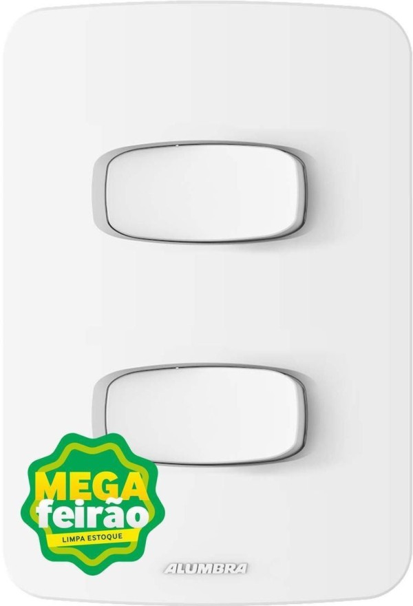 Interruptor Alumbra 4x2 2 Interruptores Paralelo com Placa 10A 85654 NBR 5410 Branco 250V