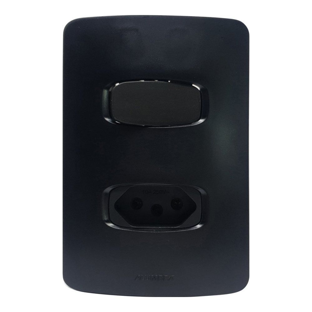 Encontraproduto.com.br - Interruptor Alumbra 4x2 2 Interruptores Paralelo com Placa 10A 85654 NBR 5410 Branco 250V