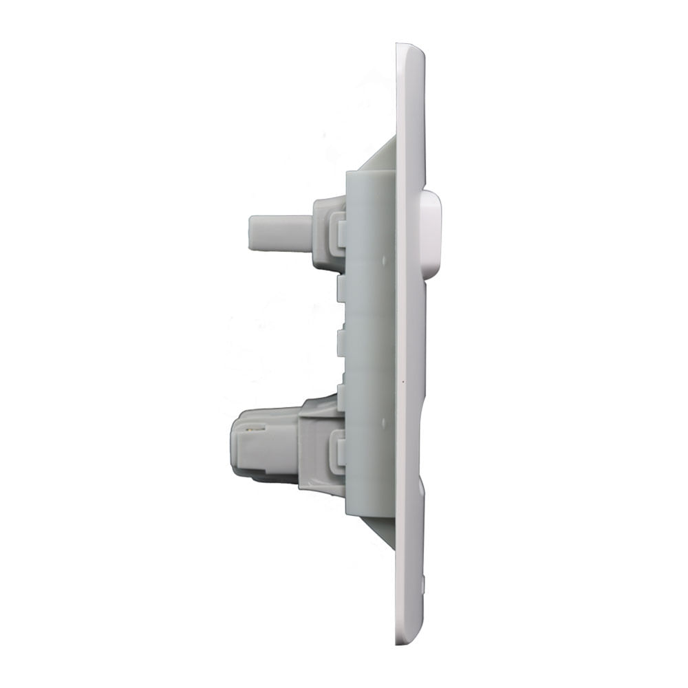Encontraproduto.com.br - Interruptor Alumbra 4x2 Simples + Tomada Padrão com Placa 10A NBR Gracia Maxx Branco