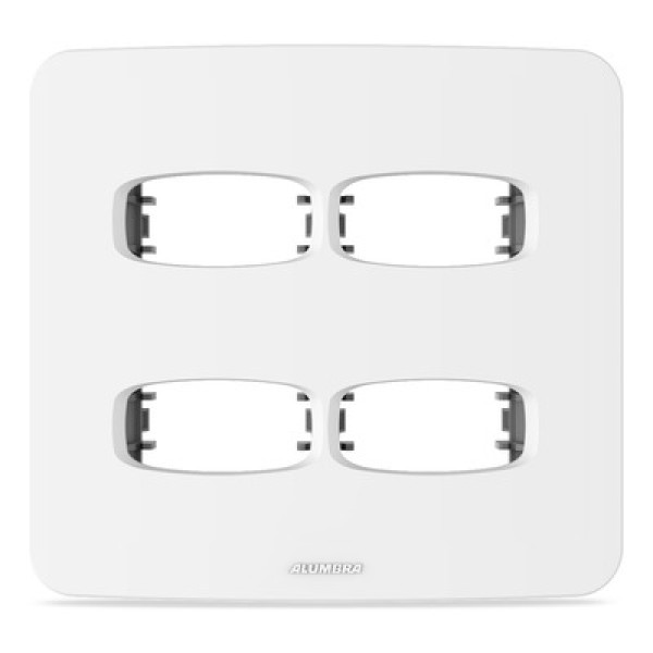 Placa 4X4 Para 2 Módulos Com Suporte Branco Gracia Maxx Alumbra