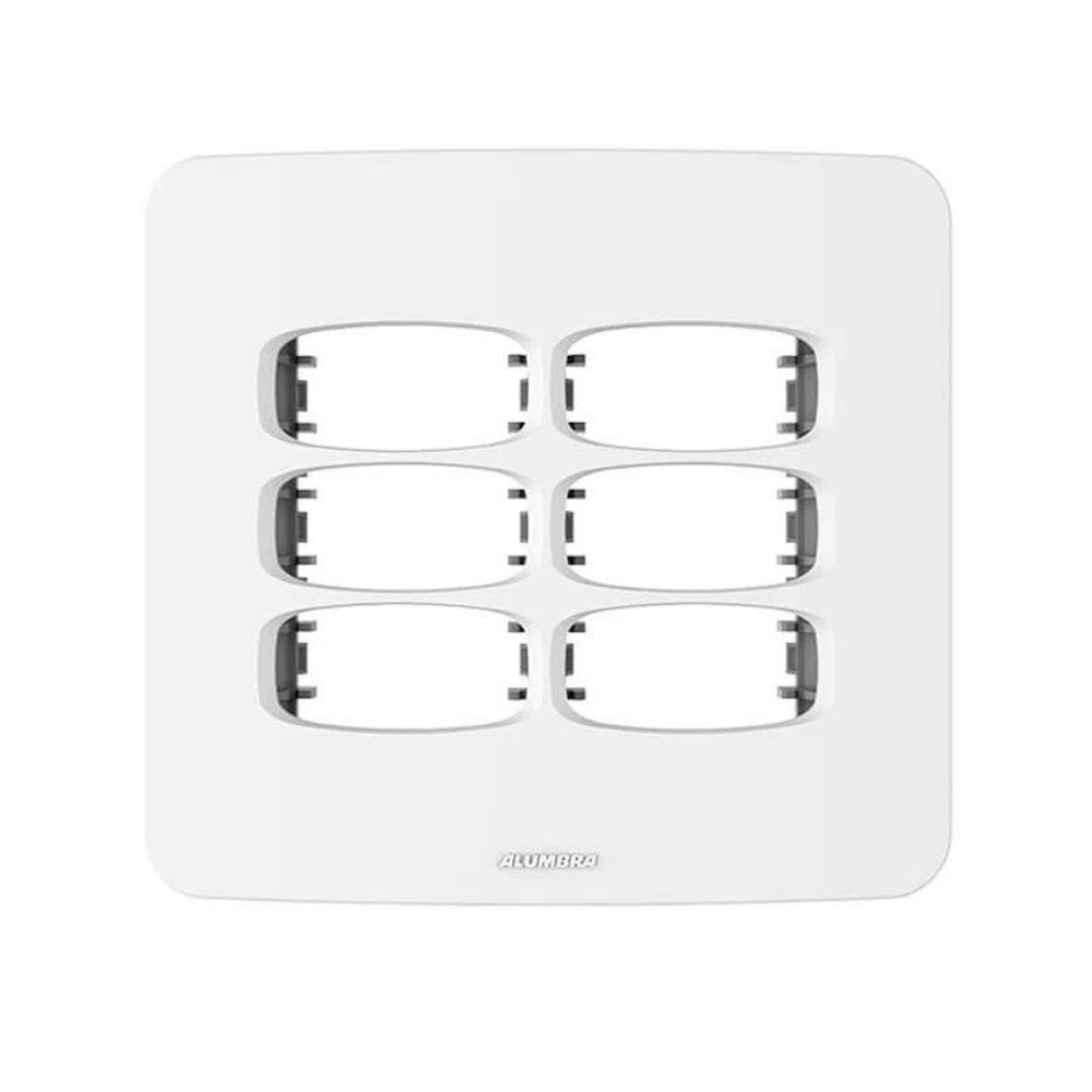 Encontraproduto.com.br - Placa 4X4 Para 3 Módulos Com Suporte Branco Gracia Maxx Alumbra