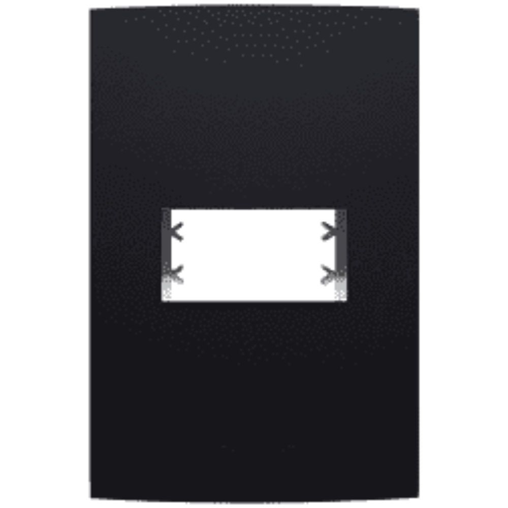 Placa 4x2 Para  1 Módulo Com Suporte Preto Ébano Inova Pro Class Alumbra