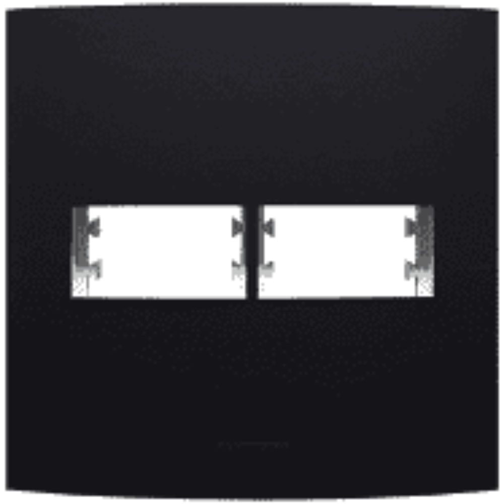 Encontraproduto.com.br - Placa 4X4 Para 2 Módulos Separados Com Suporte Ébano Inova Pro Class Alumbra