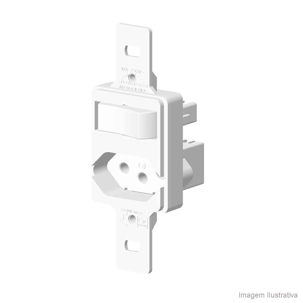 Interruptor paralelo com tomada sem placa branco Bari Alumbra