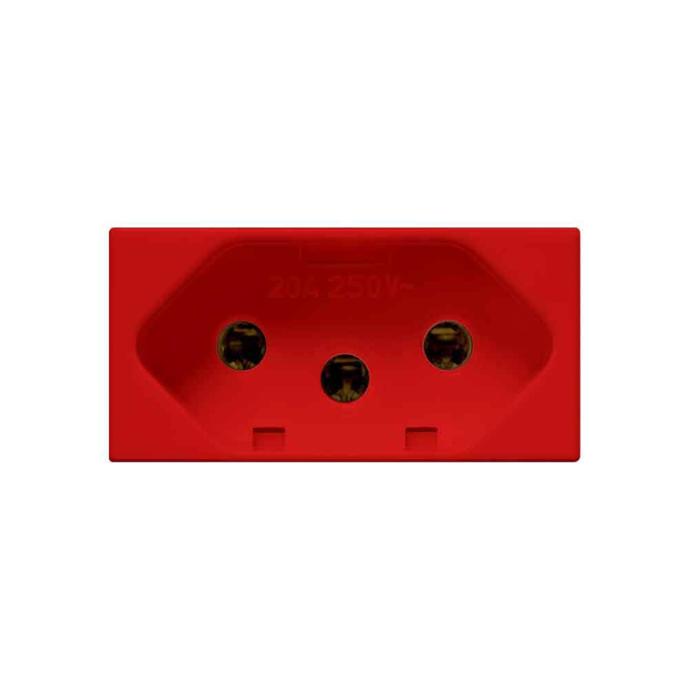Módulo Tomada 2P+T 20A 250V Pb Vermelho Siena Alumbra