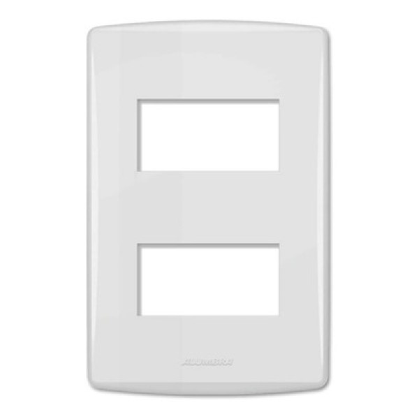 Placa 4x2 Para 2 Módulos Separados Com Suporte Branco Siena Alumbra