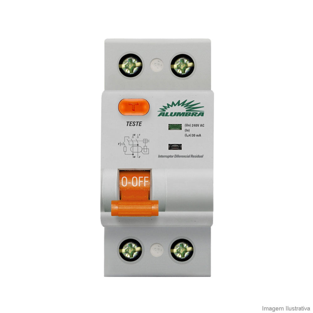 Encontraproduto.com.br - Interruptor bipolar diferencial residual 40/2 Alumbra