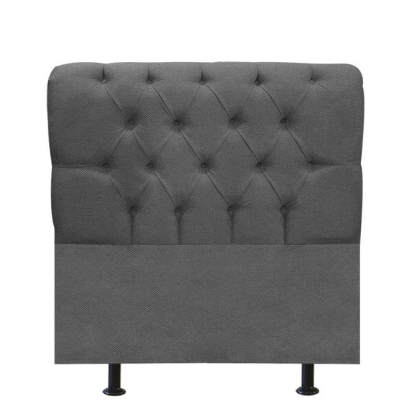 Cabeceira Estofada Solteiro 90cm Paris Linho Cinza - D A Decor