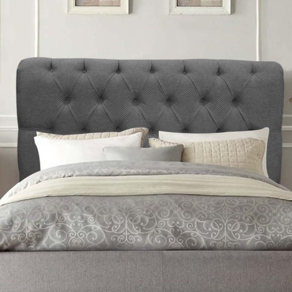 Cabeceira Estofada Solteiro 90cm Paris Linho Cinza - D A Decor