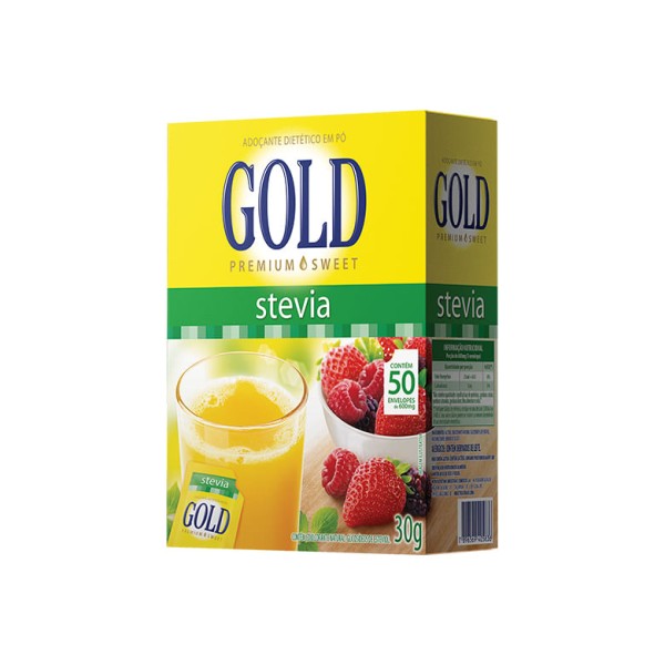 Adoçante Gold Stévia em Pó com 50 Envelopes 30g