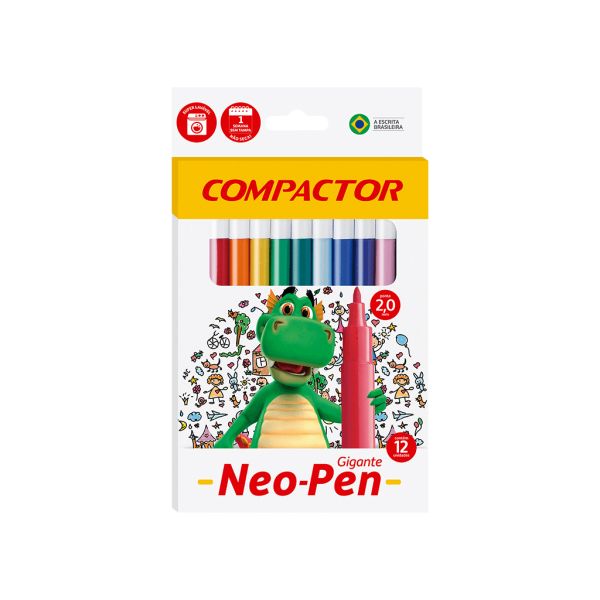 Encontraproduto.com.br - Caneta Hidrográfica 12 Cores Neo Pen Mirim Compactor