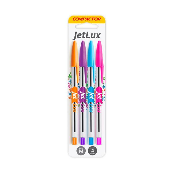 Encontraproduto.com.br - Caneta Esferográfica 4 Cores Jetlux