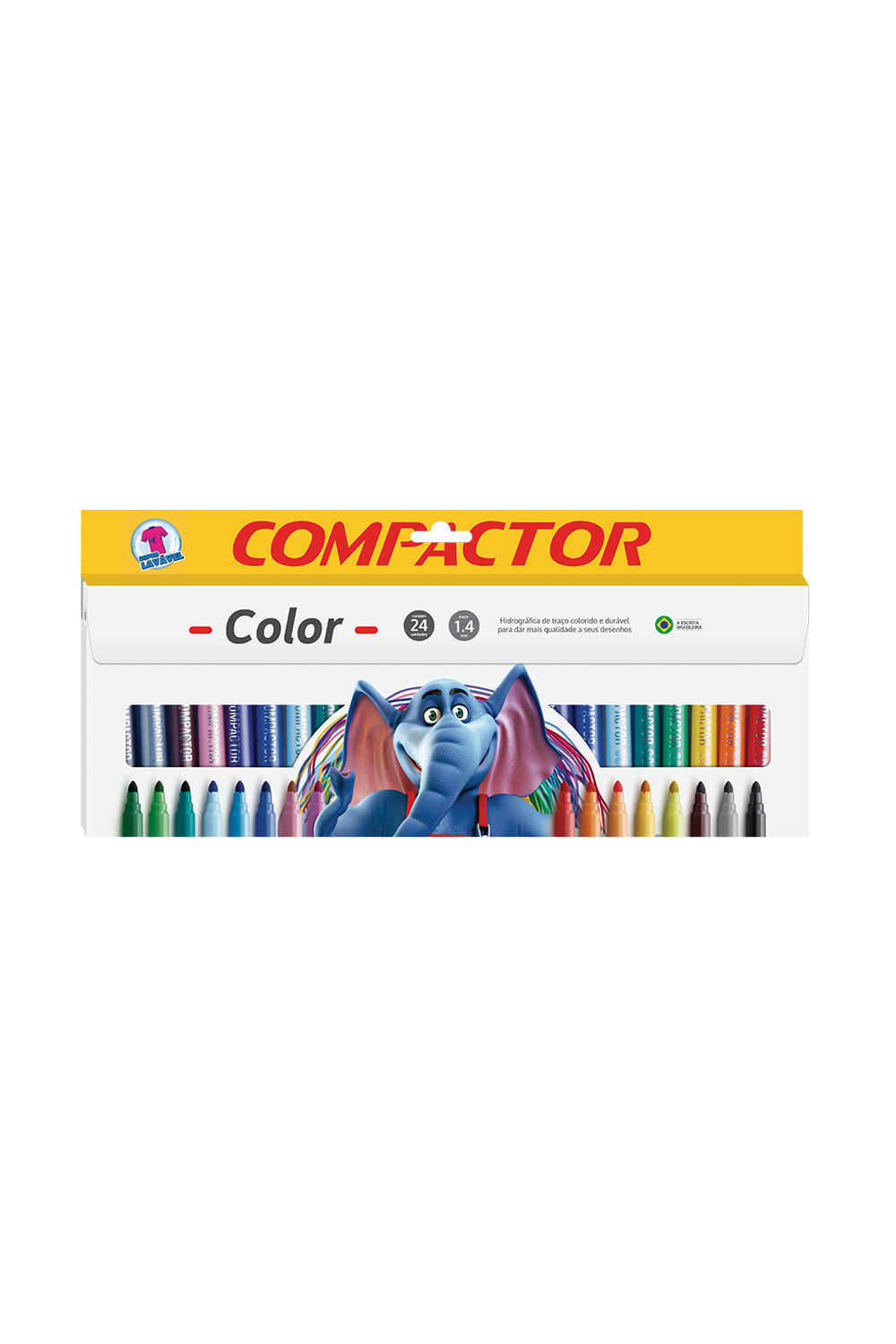 Encontraproduto.com.br - Caneta Hidrográfica - 24 cores - Compactor