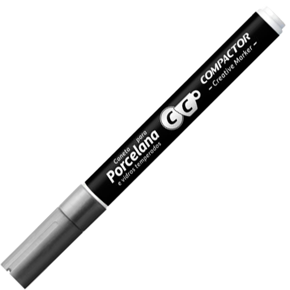 Encontraproduto.com.br - Caneta para Porcelana e Vidros Temperados Compactor Creative Maker 3 mm – Cor: Prata