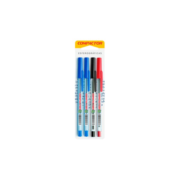 Encontraproduto.com.br - Caneta Esferográfica Compactor 07 0.8mm Sortida - 4un