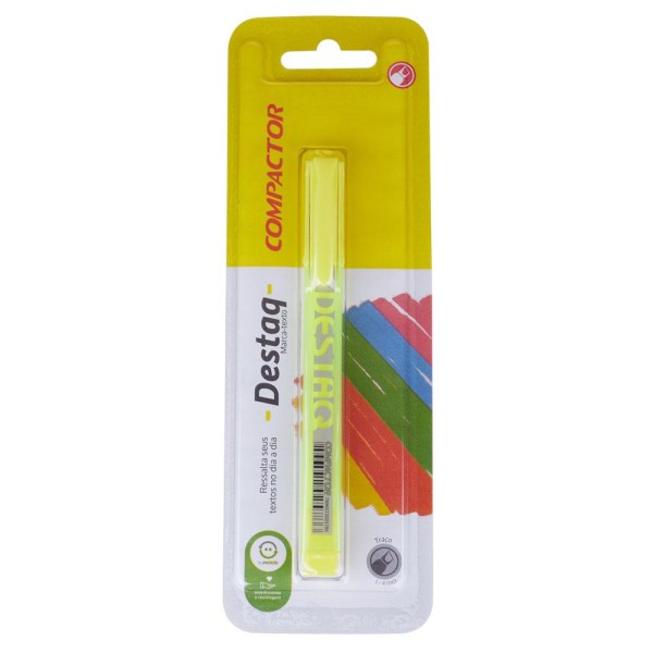 Marca Texto Destaq D Amarelo Blister - Compactor